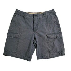 Izod Cargo Shorts Mens 32 Gray Safari Utility Pockets Outdoor Work Ripstop Fish